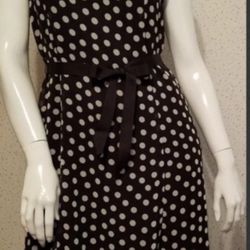 Black Summer Dress Polka Dots Size 6