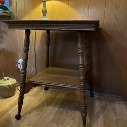 Antique Claw Foot Square Side Table 