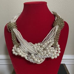 Vintage Art Deco Style Faux Pearl Knots and Chain