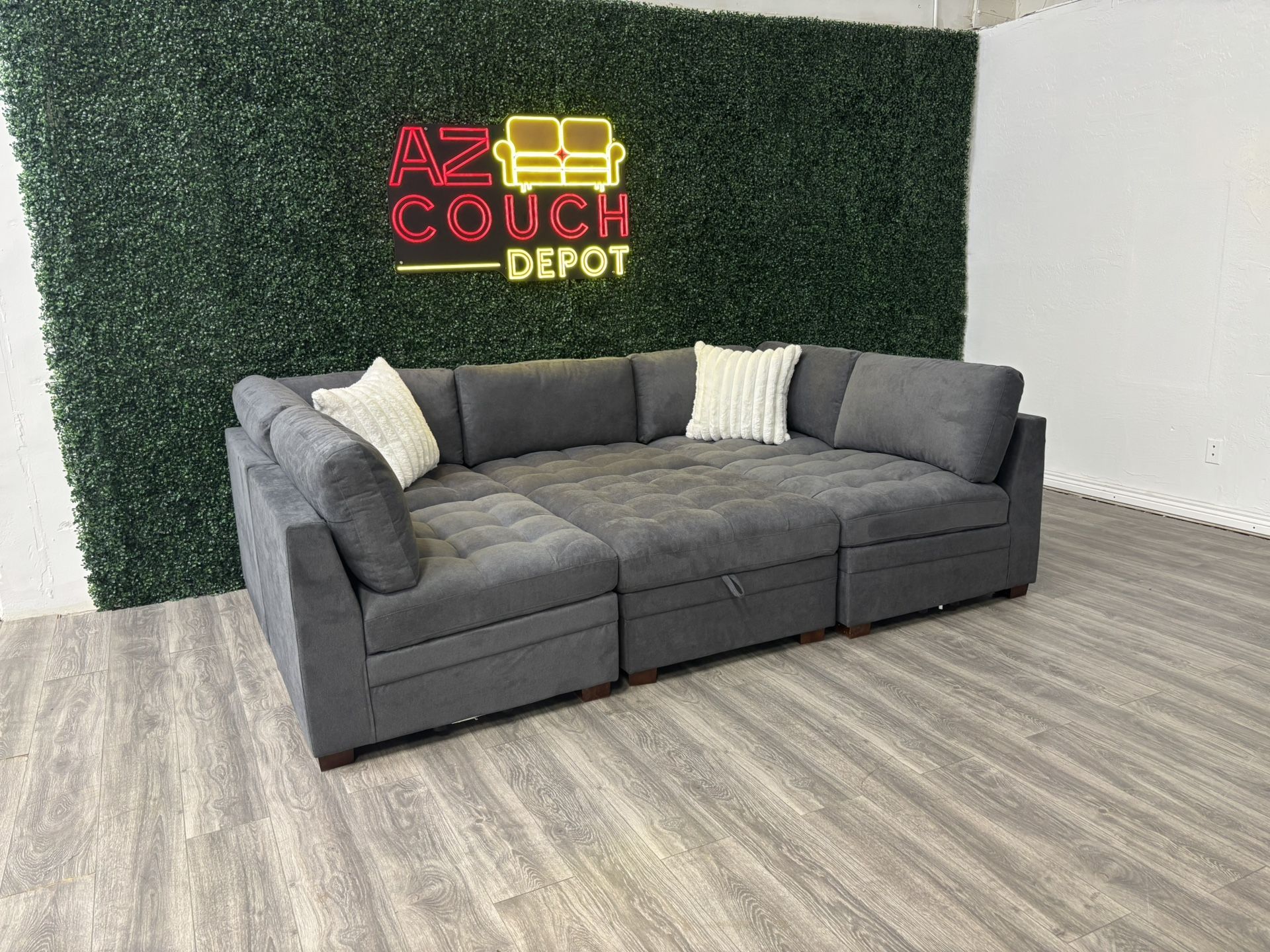 Gray Sectional Modular Couch - Free Delivery 