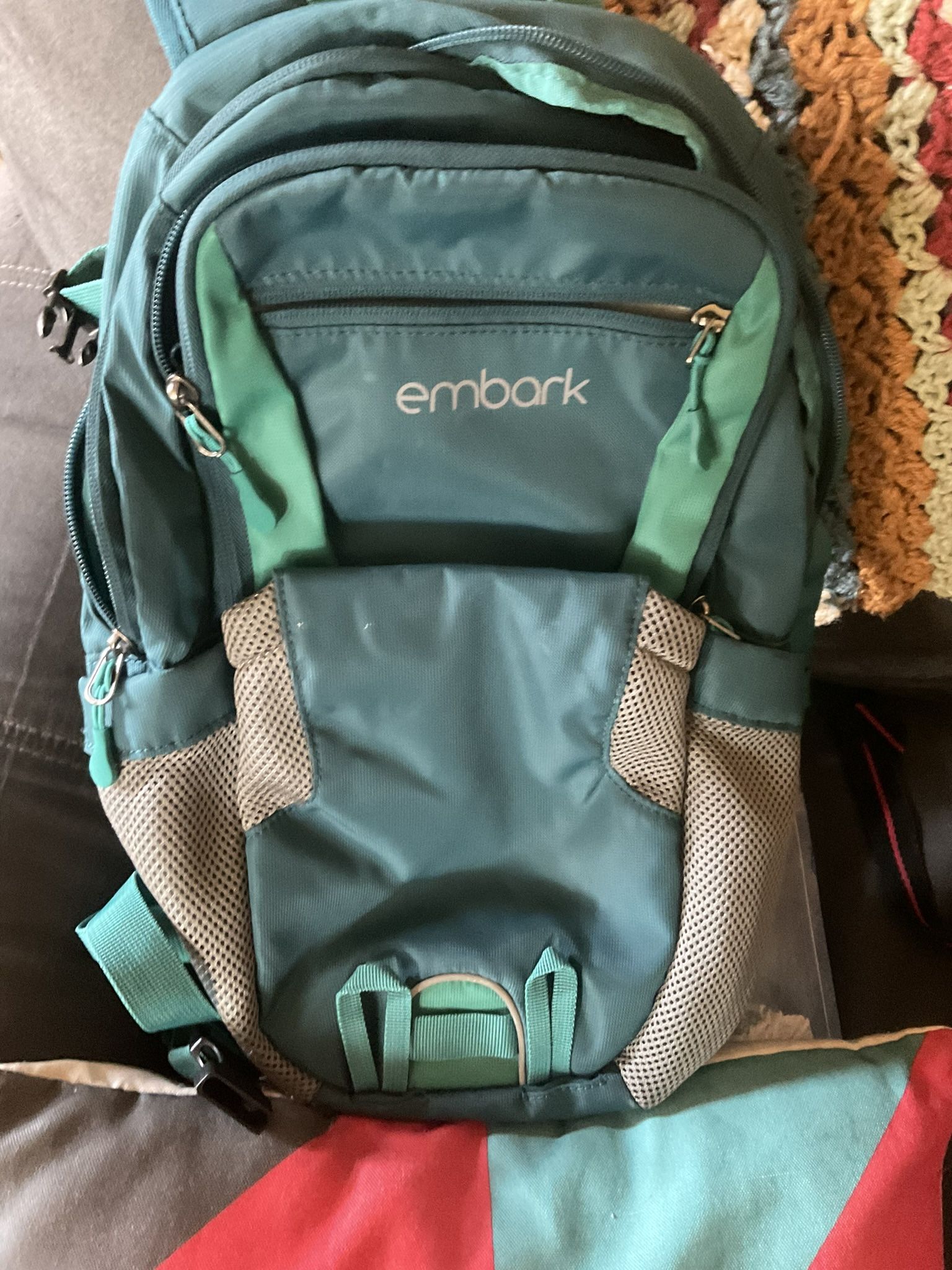 Embark Backpack Green Hiking Water Holder Medium