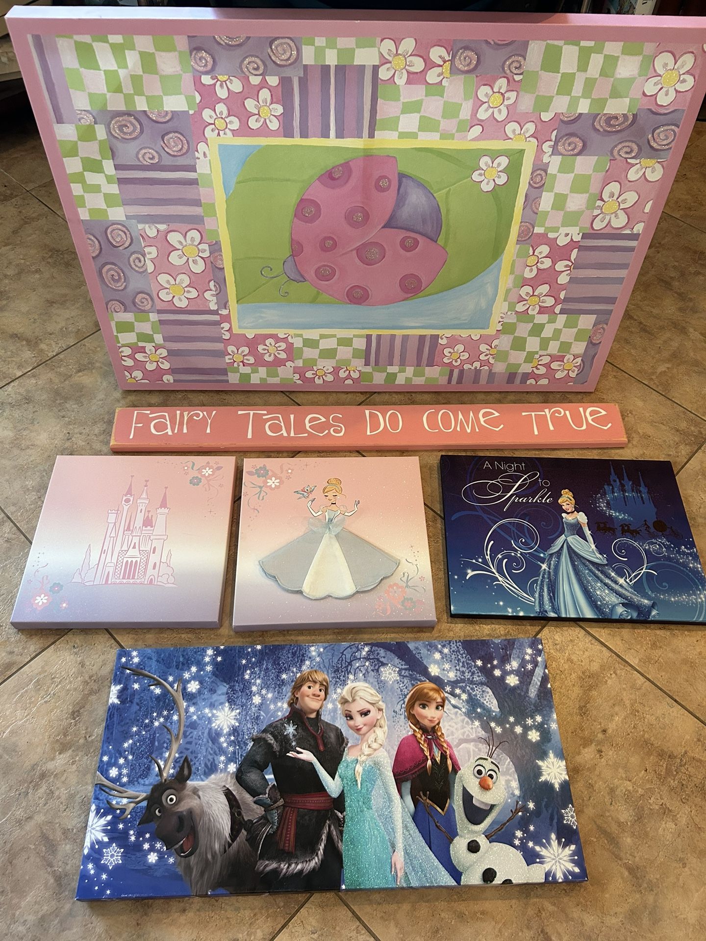 Disney Princess Canvas Room And Bathroom Decor