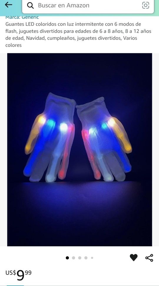 LED gloves with flashing light / 6 flash modes / New!