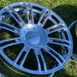 KMC KM677 Chrome 19x8.5 Full Set