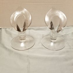 Vintage  Mid-century Calla Lily Pair Of Candle holder 
