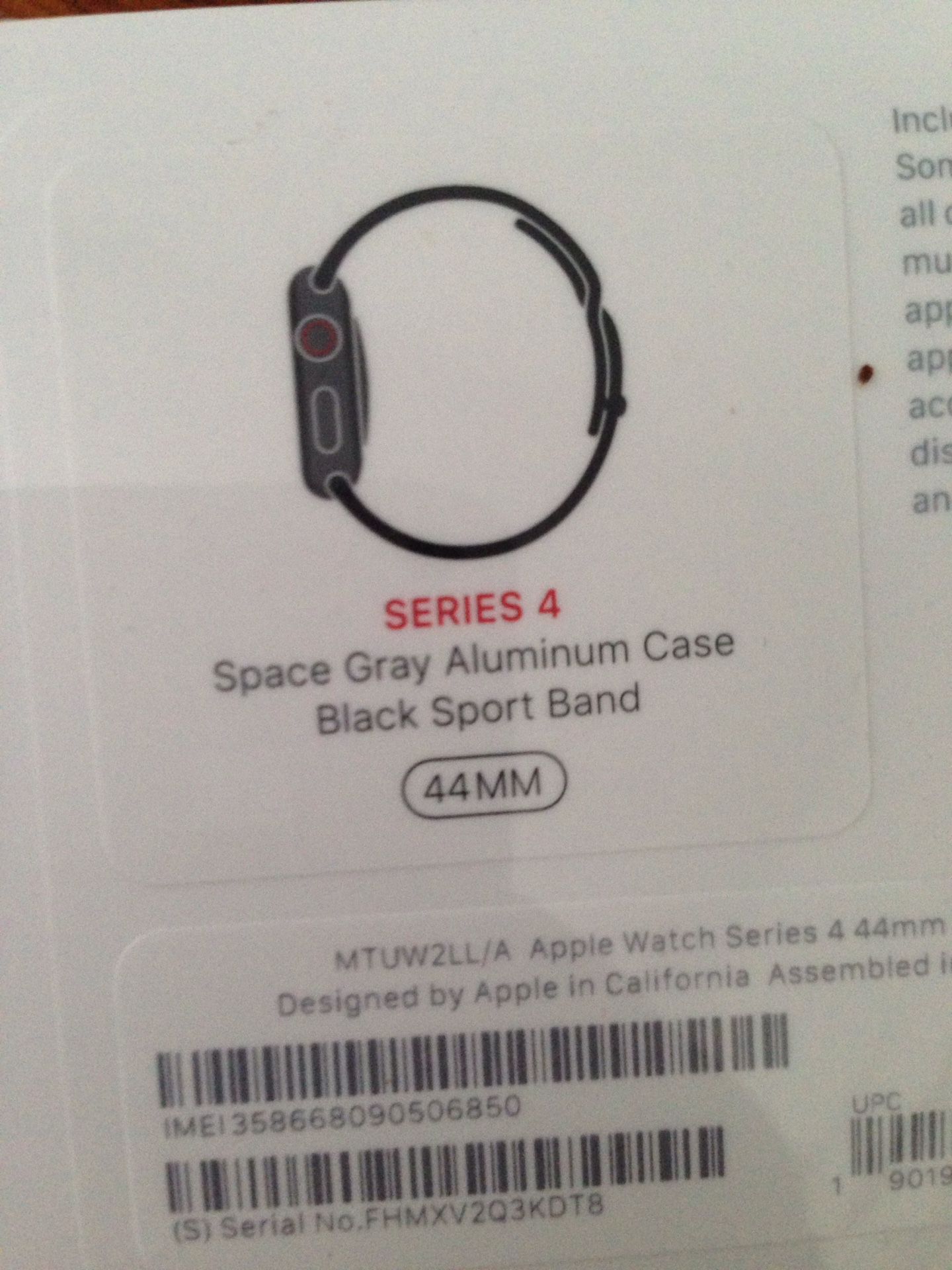 Apple Watch Series 4 GPS LTE 44mm Space Grey/Sports Black Brand New