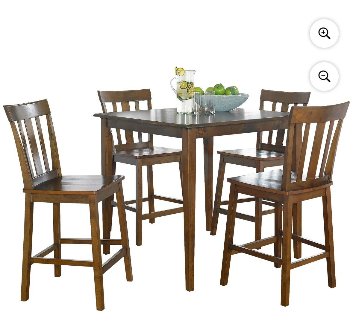 Mainstays 5 Piece Mission Counter Height Dining Set, Solid Wood, Cherry Color for Indoor
