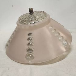 Vintage Art Deco Center Mount Ceiling Light Fixture Shade Embossed Pink Bubbles