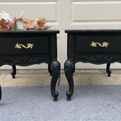 Gorgeous Black French Night/End Table