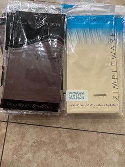 Rectangular plastic table cover 12 pack beige 12 pack brown