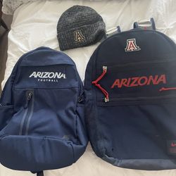 Arizona Wildcat Backpacks And Winter Hat Selling Separately 