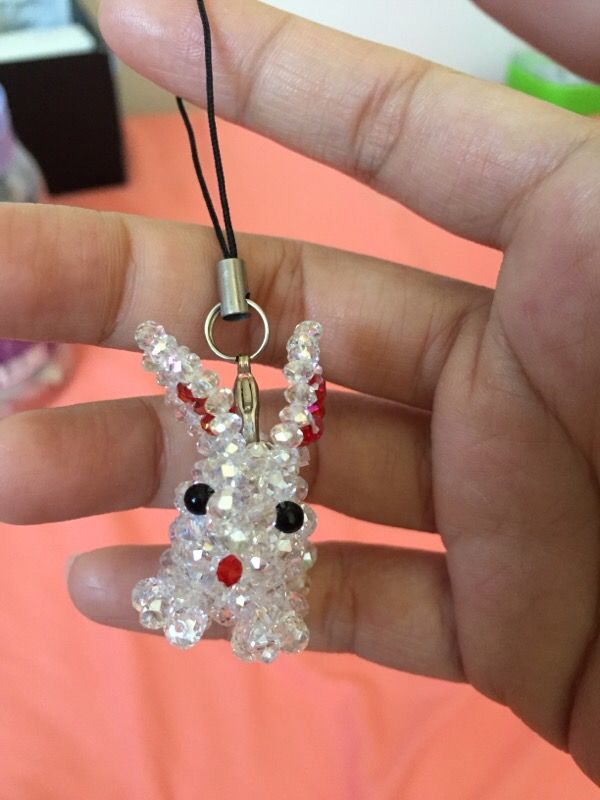 Bunnies cell phone chain Swarovski
