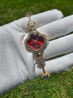 Womans Red Clover watch (adjustable)