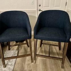 Two Upholstered Dining Stools 