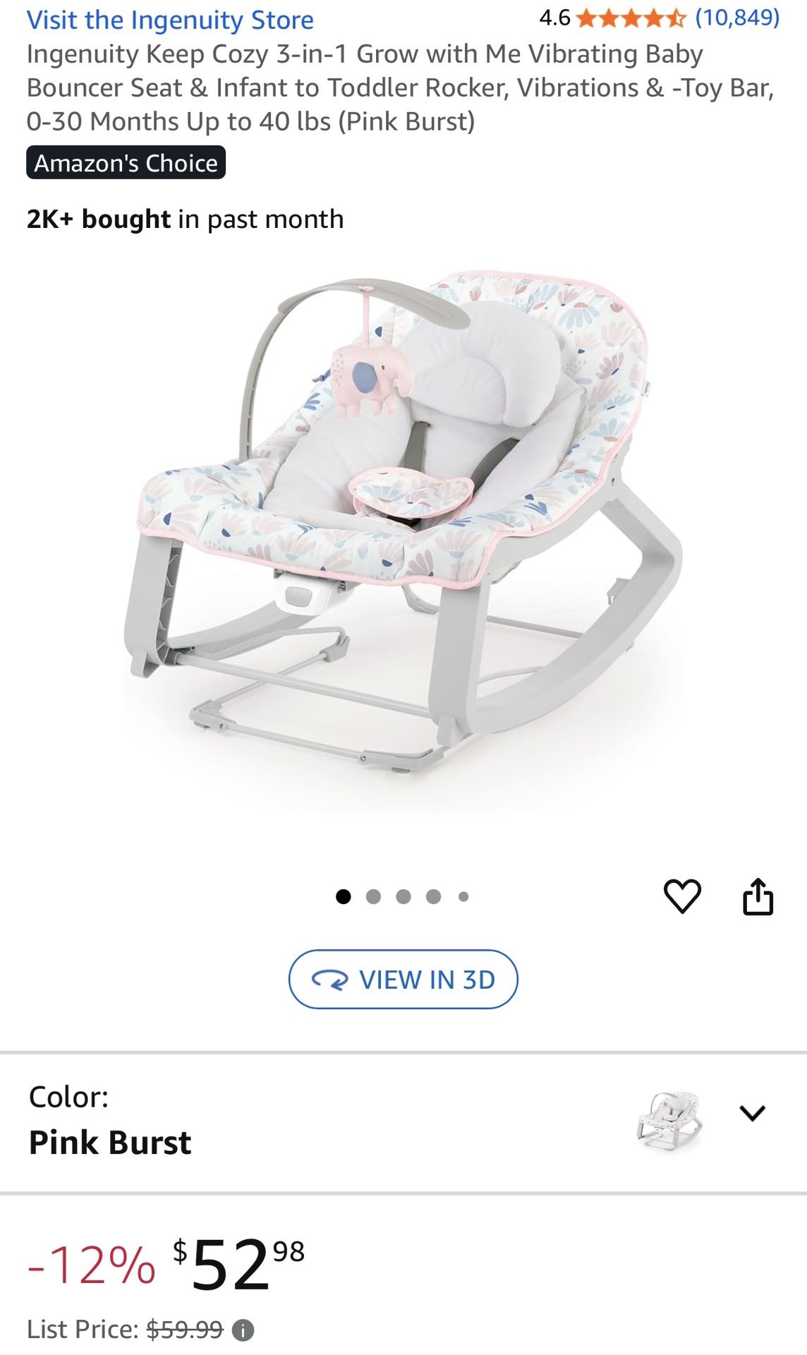 Ingenuity 3-in-1 Baby Bouncer 