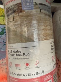 6x9 Harley cream area rug (retail $150)