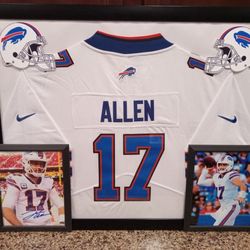 JOSH ALLEN OF THE BUFFALO BILLS, STITCHED, BRANDED, AUTHENTIC JERSEY, WITH SIGNED PHOTO, COA.