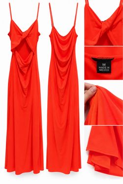 Orange Draped Maxi Dress – Size M
