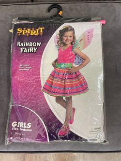 Girls Rainbow Fairy Costume with Wings