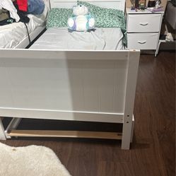 Twin Bed White With Slide Out Twin  Bed Under 