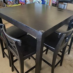 High Wooden Table And Chair