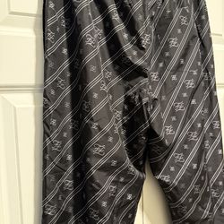 Fendi Men’s Black Stripe Karligraphy Track Pants Joggers  SIZE M