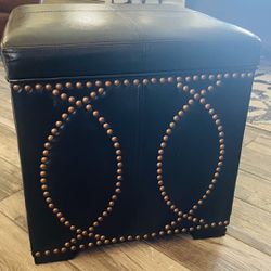 Square Footstool or Storage Ottoman With Lid