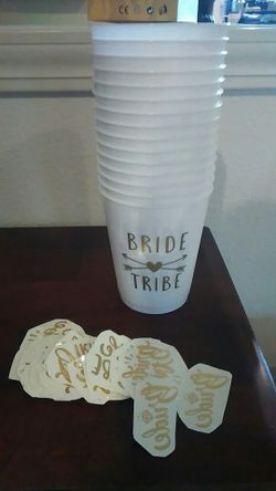 Bride tribe wedding, bachelorette, shower cups tattoos.