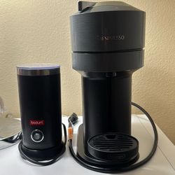 Nespresso Vertuo Coffee & Espresso Machine + Bodum Milk Frother (Black)