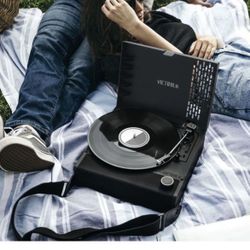 Victrola Revolution GO 3-Speed Bluetooth Portable Record Player with Built-in Speakers | Black VSC-750SB-BLK