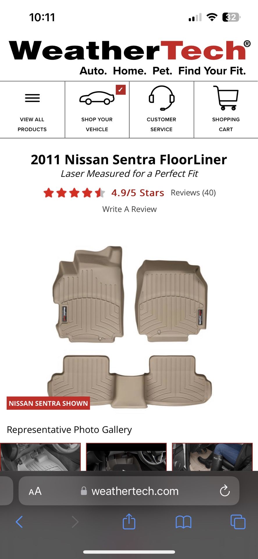 2007 - 2012 Nissan Sentra WeatherTech Floor Mats Set