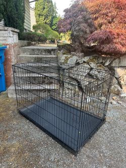 XL dog crate w/ pan - folding - 48”