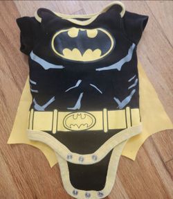 Batman newborn onesie Halloween costume with cape