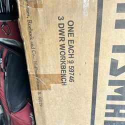 Brand New In Boxes Craftsman Wood Working Tool bench And Brand New Pegboard Combo Storage