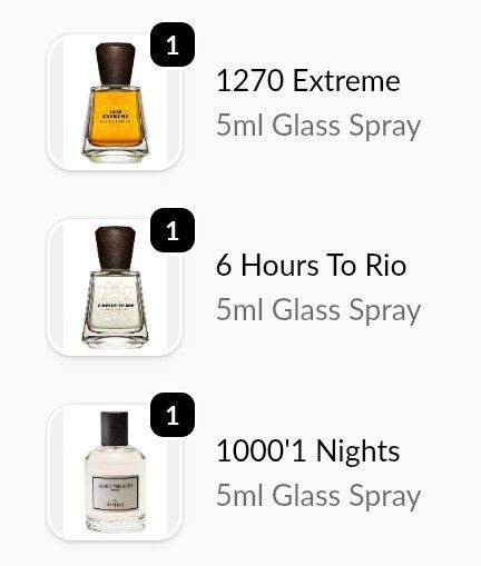 3 Cologne Samples 5ml