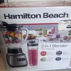 Hamilton Beach 2 In 1 Blender With Travel Jar