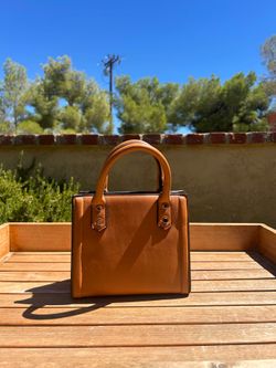 Mini Structured Leather Tote Handbag