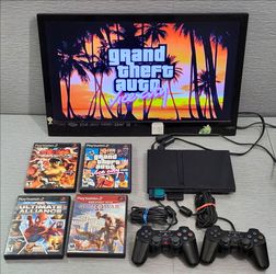 PlayStation 2 PS2 Slim SCPH-70012 Console Bundle - Tested