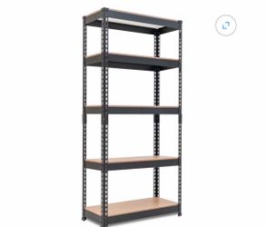 HOMEDANT Black Garage Shelving Units 5-Tier Metal Garage Storage Shelves, 28"W x 12.3"D x 59.5"H