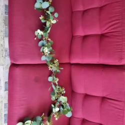 10 Pcs / 175 Cm , 5.9 FeetArtificial Eucalyptus Leaves Greenery Garland Faux Plant Spring Vines with White Flowers Berries for Wedding Home Party