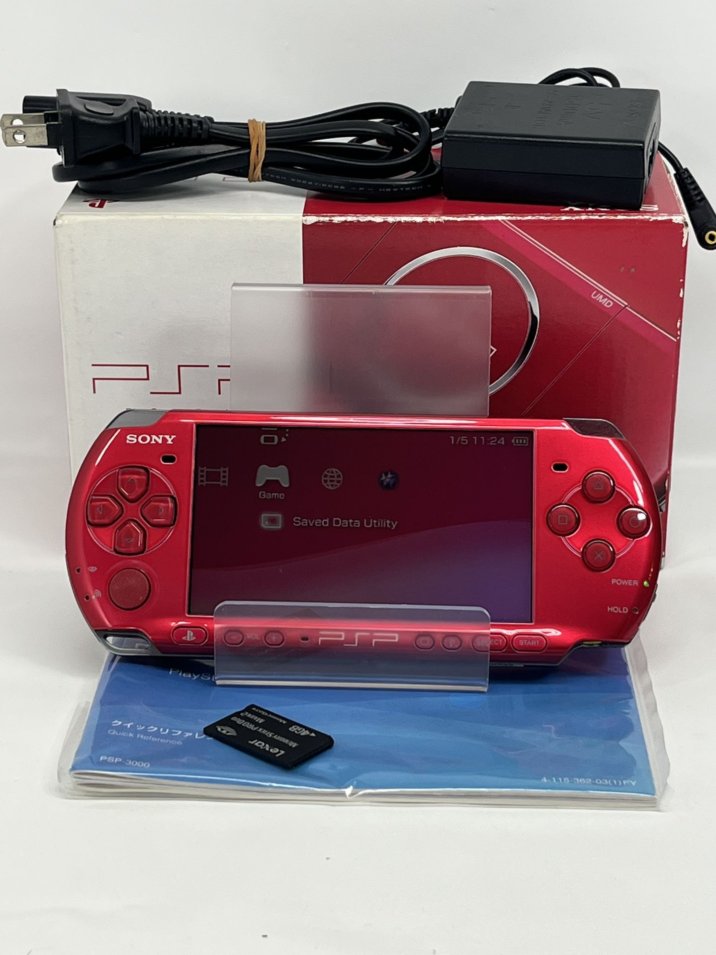 Sony PSP-3000 Radiant Red Console In Box CIB Region Free