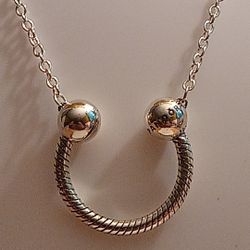 Pandora Moments Authentic Brand New Snake Horseshoe 20.4 Pendant  Necklace Solid Adjustable 