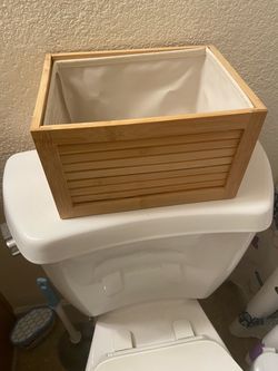 Bamboo Storage Bin with Fabric Liner