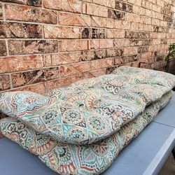 2 Pillows Perfect Floral Indoor/Outdoor Sofa Setee Swing Cushion, Tufted, Weather, and Fade Resistant, 21" x 45", 
$50 