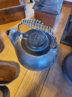 Antique Cast Iron Tea Kettle