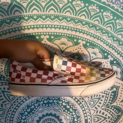Rainbow Slip On Vans (check description for size) 