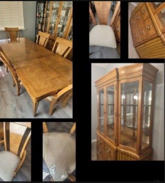 Dining Table With 6 Chairs, Including Buffet And Hutch