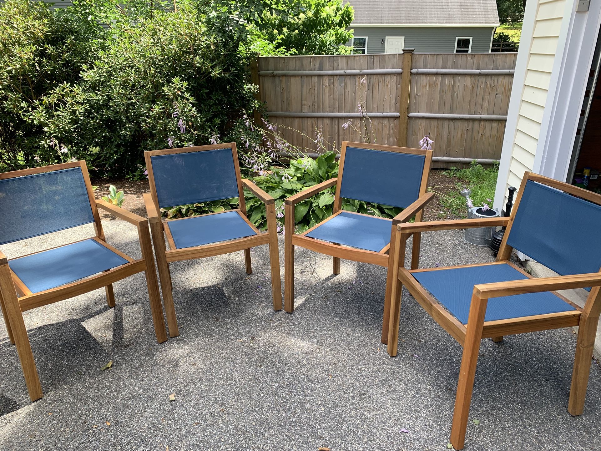 Teak Outdoor Chairs and Side Table