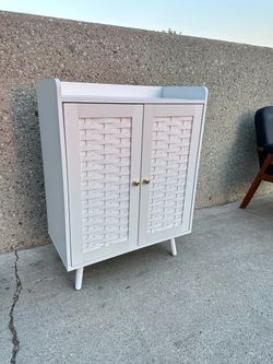 Double Door Entry Way Shoe Cabinet Storage Shelf 