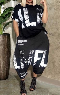 Ms Graffiti is a black and whit two piece set super cute!